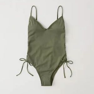 OLIVE GREEN SIDE LACE UP ABERCROMBIE ONE PIECE